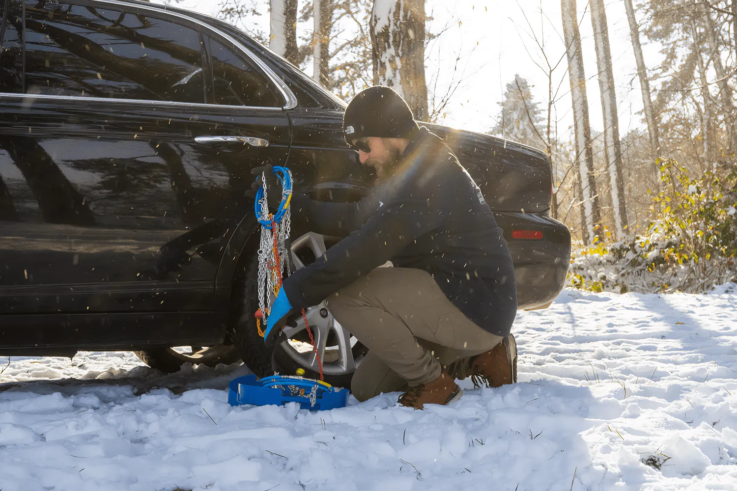 jak zamontować łańcuch śniegowy