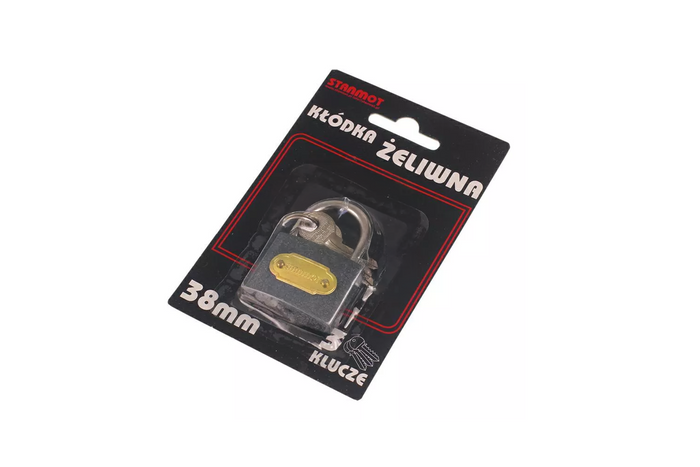 Kłódka żeliwna 38mm HERMON średnica ucha 4,5mm