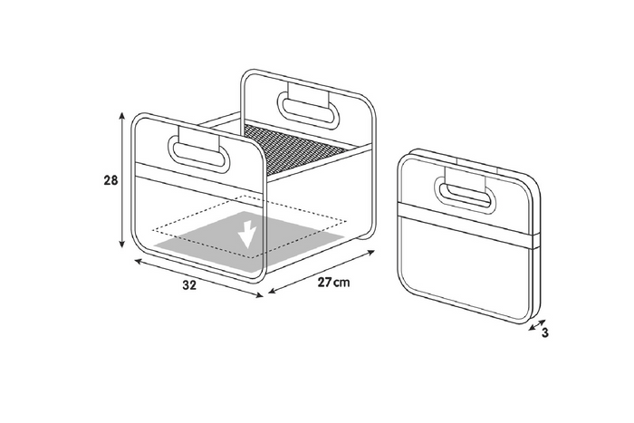 Kosz na zakupy LAMPA Shop&Store M składany pojemnik do przechowywania 32x27cm