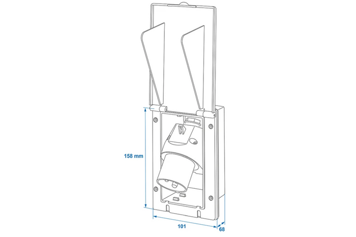 Gniazdo zasilania CEE ProPlus 373505BK ścienne zewnętrzne 160×100mm czarne
