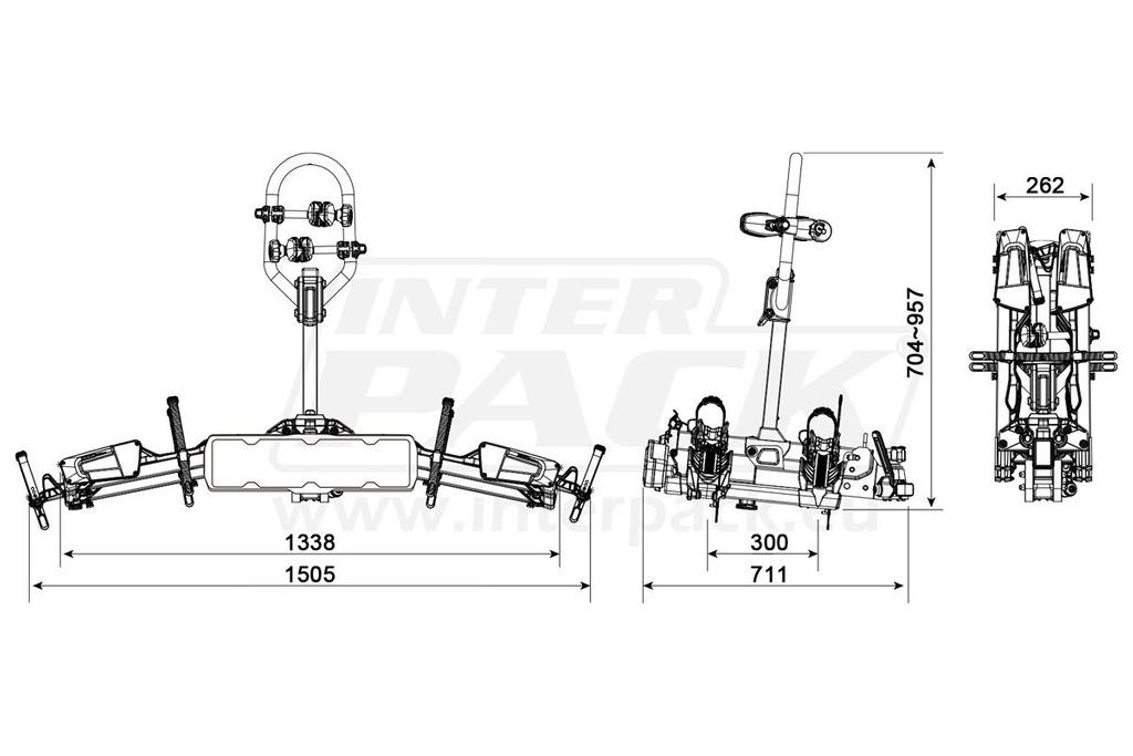 Inter Pack New Spider 2E - bagażnik rowerowy na hak na 2 rowery elektryczne