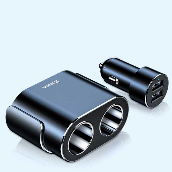 Ładowarka samochodowa BASEUS High Efficiency 2x USB + 2x gniazdo zapalniczki 80W