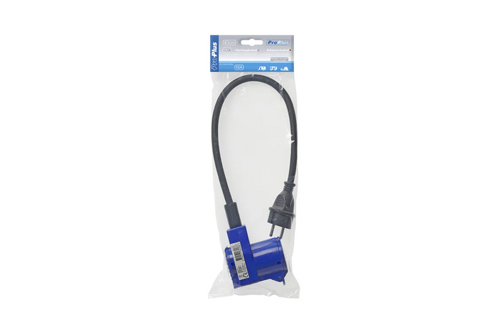 Adapter z wtyczką Schuko do złącza kątowego CEE + gniazda Schuko Proplus 373528 kabel 40cm