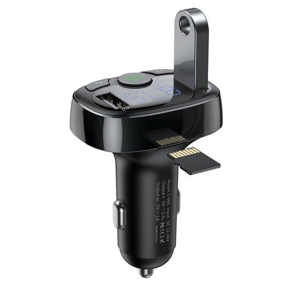 Transmiter BASEUS T typed FM bluetooth 4.2 MP3 + ładowarka samochodowa 2x USB 3.4A