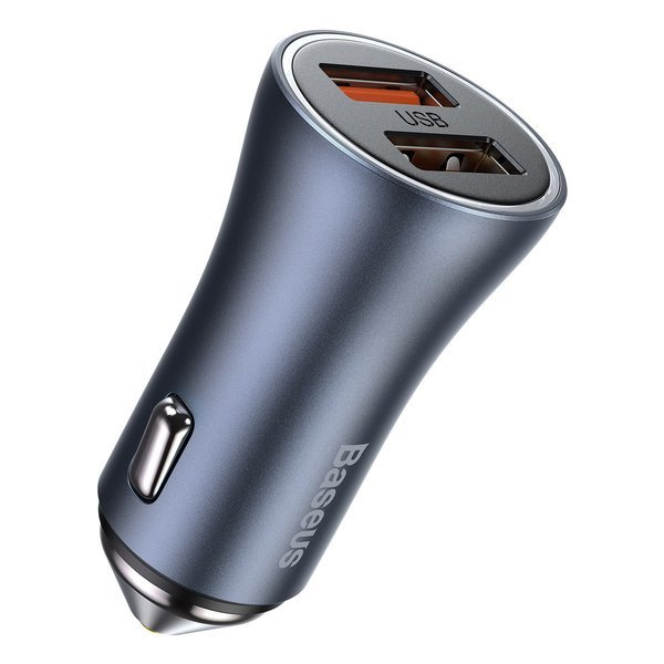 Zestaw ładowarka samochodowa BASEUS Golden Pro 2xUSB 40W + kabel USB
