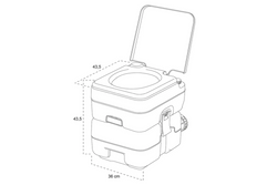 Toaleta turystyczna ProPlus 370415V01CR przenośna toaleta kempingowa szara 10L/20L