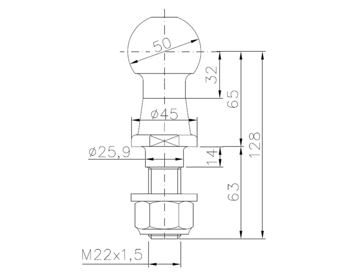 Kula haka holowniczego WINTERHOFF 50mm 3500kg