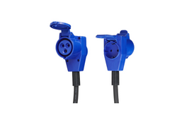 Adapter z wtyczką Schuko i złączem kątowym CEE + gniazdem Schuko 16A ProPlus 373528DE kabel 150cm
