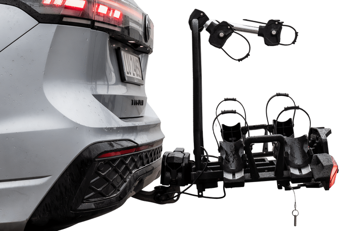 Inter Pack Velox 2 LED - składany bagażnik rowerowy na hak na 2 rowery ze światłami LED