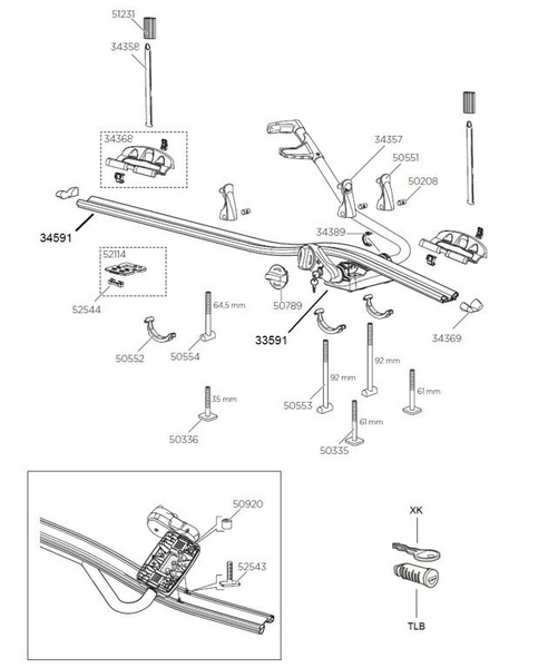Adapter T-profil (wsuwka) do uchwytów rowerowych Thule 50336