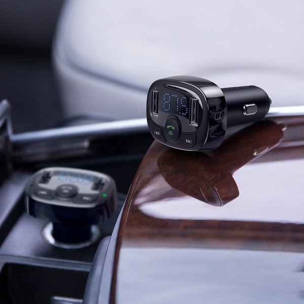 Transmiter BASEUS T typed FM bluetooth 4.2 MP3 + ładowarka samochodowa 2x USB 3.4A
