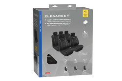Komplet pokrowców na fotele samochodowe LAMPA Elegance szare, na przednie i tylne siedzenia