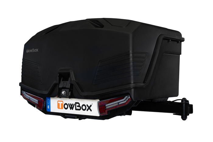 Towbox Camper Alpha czarny LED (long) - bagażnik box montowany na hak