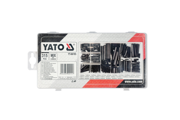 Zestaw kołków sprężystych YATO YT-06785 mix rozmiarów 315 sztuk