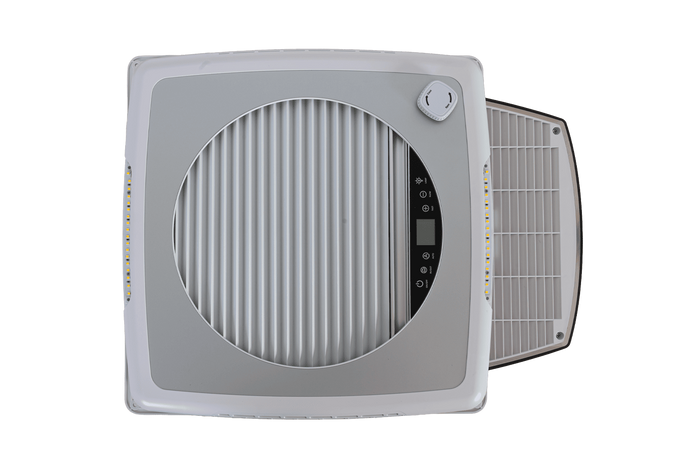 Wentylator dachowy automatyczny PUNDMANN PLUS FAN do kampera z oświetleniem, roletą 400×400mm