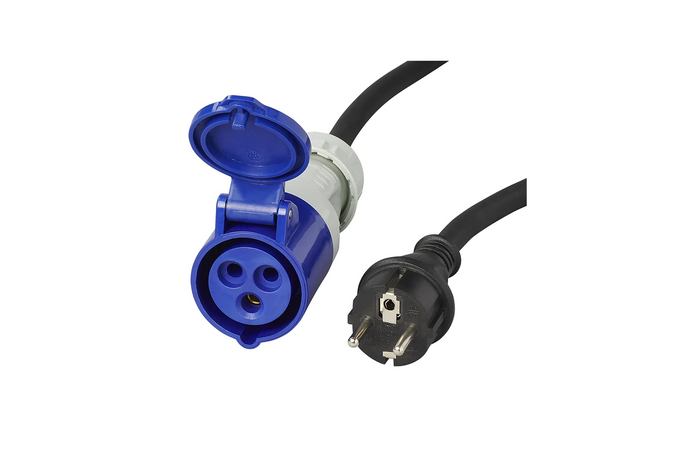 Adapter z wtyczką ze stykiem ochronnym i gniazdem CEE 16A ProPlus 373527DE kabel 150cm
