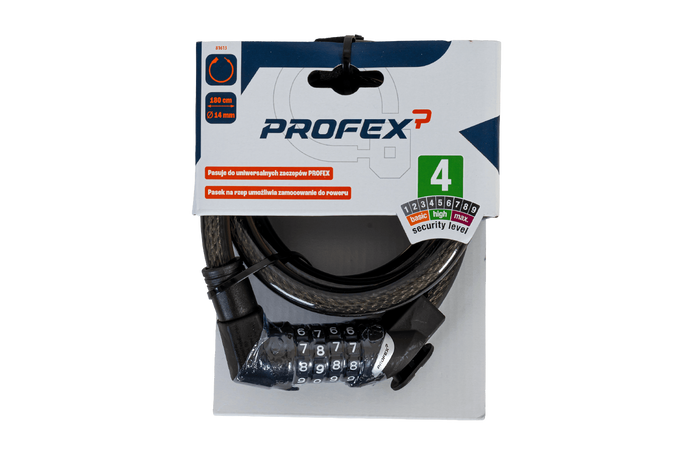 Blokada rowerowa z szyfrem PROFEX 81613 180cm długości