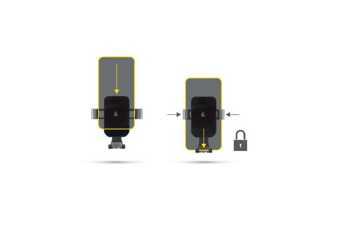 Uchwyt na telefon LAMPA Graviton do kratki nawiewu