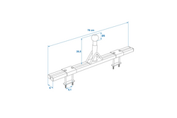 Adapter bagażnika rowerowego na hak ProPlus 330238 na dyszel przyczepy kempingowej 760mm