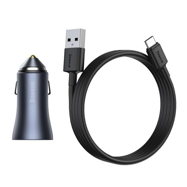 Zestaw ładowarka samochodowa BASEUS Golden Pro 2xUSB 40W + kabel USB