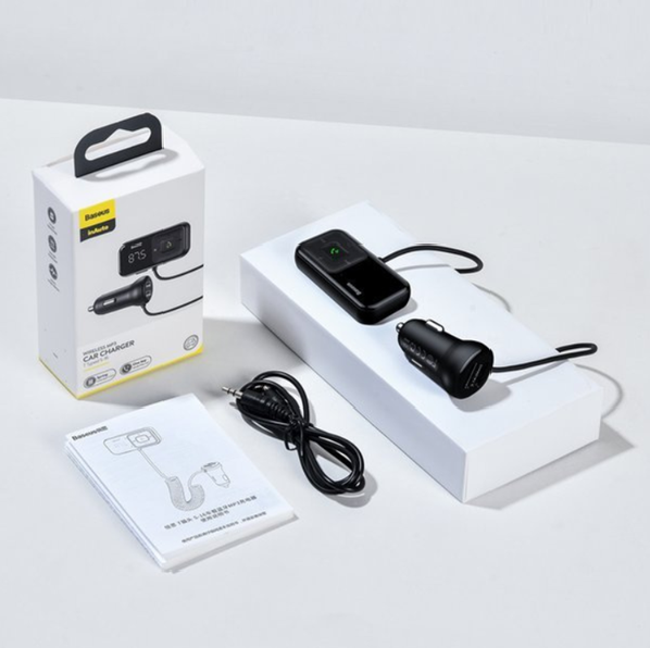 Transmiter FM BASEUS T typed S-16 bluetooth 5.0 MP3 + ładowarka samochodowa 2x USB
