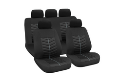 Komplet pokrowców na fotele samochodowe LAMPA Rapid czarno/szare, na przednie i tylne siedzenia
