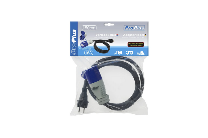 Adapter z wtyczką ze stykiem ochronnym i gniazdem CEE 16A ProPlus 373527DE kabel 150cm