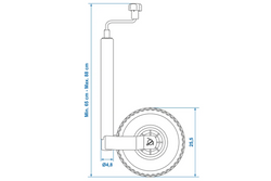 Koło podporowe ProPlus 341507 150kg 48mm 650-880mm