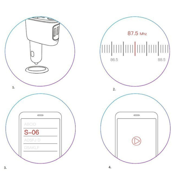 Transmiter BASEUS T typed FM bluetooth 4.2 MP3 + ładowarka samochodowa 2x USB 3.4A