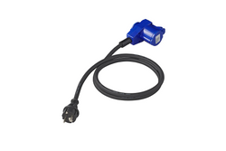 Adapter z wtyczką Schuko i złączem kątowym CEE + gniazdem Schuko 16A ProPlus 373528DE kabel 150cm
