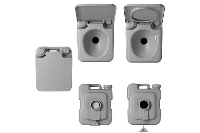 Toaleta turystyczna ProPlus 370415V01CR przenośna toaleta kempingowa szara 10L/20L