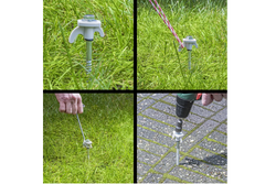 Zestaw wkręcanych szpilek do namiotu ProPlus 365014 metalowe śledzie z haczykiem 20x20cm