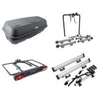 Platforma z boxem na hak + adapter do przewozu 3 rowerów Inter Pack Re-Cargo