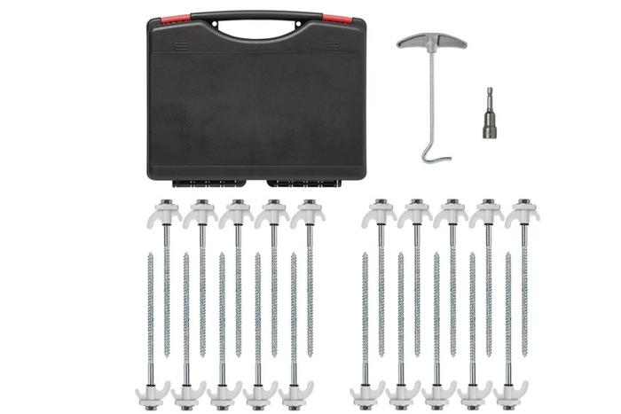 Zestaw wkręcanych szpilek do namiotu ProPlus 365014 metalowe śledzie z haczykiem 20x20cm