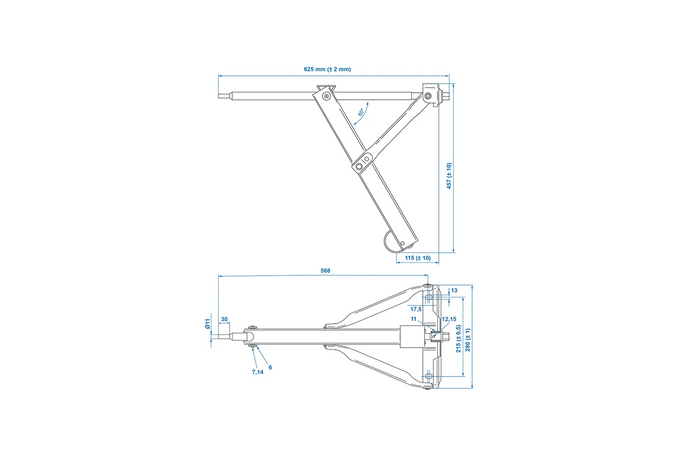 Podpora wysuwana narożna ProPlus 361501 stabilizator do przyczepy lawety 500kg 457mm