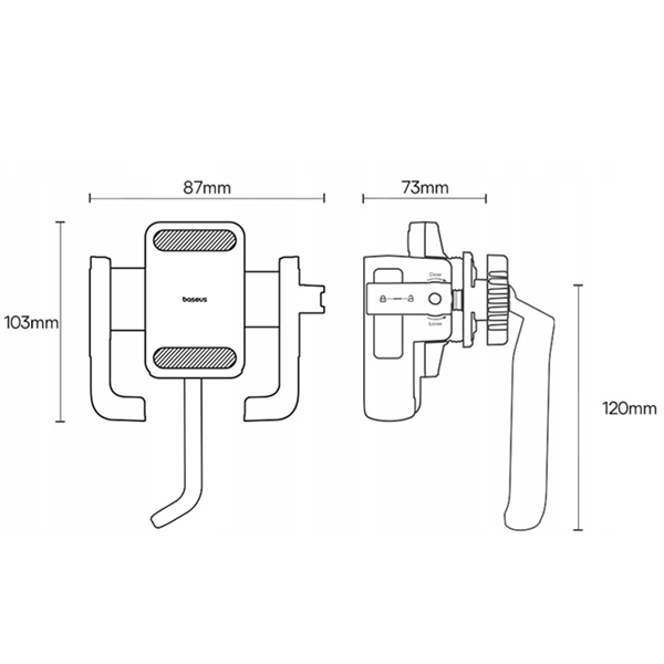 Uchwyt rowerowy/motocyklowy na telefon BASEUS GoTrip Series uniwersalny do lusterka
