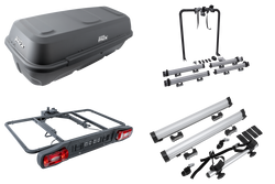 Platforma z boxem na hak + adapter do przewozu 3 rowerów Inter Pack Re-Cargo