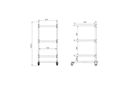 Stojak na boxy dachowe INTER PACK stojak na 3 boxy 1892,5mm 818mm