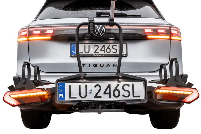 Inter Pack Velox 2 LED - składany bagażnik rowerowy na hak na 2 rowery ze światłami LED