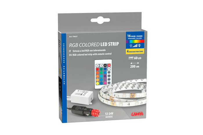 Taśma LED RGB z taśmą samoprzylepną LAMPA 12/24V 200 cm