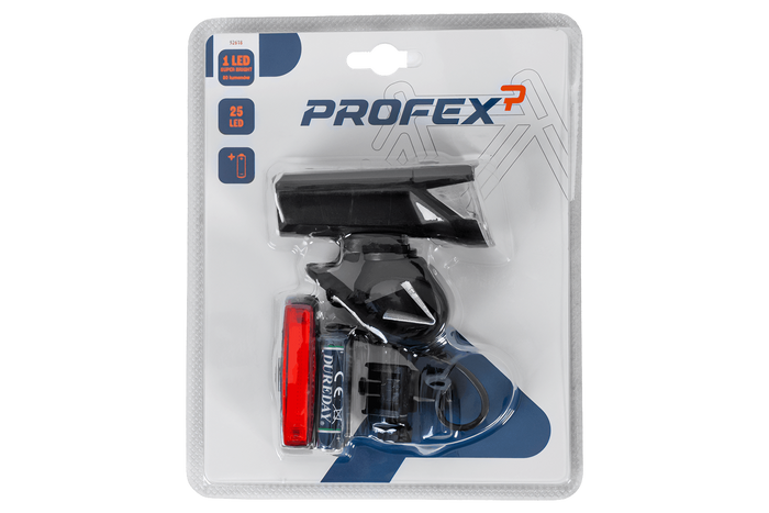 Zestaw lampek rowerowych PROFEX 92618 Super Vision (przód i tył) na baterie