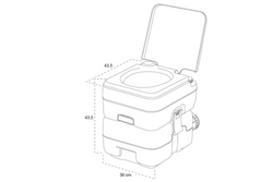 Toaleta turystyczna ProPlus 370415CR przenośna toaleta kempingowa szara 10L/10L