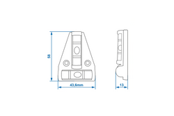 Poziomica krzyżowa z magnesem ProPlus 341215 poziomica typu T 58x43,6mm