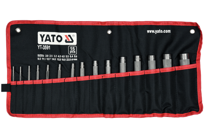 Przebijaki do skóry YATO YT-3591 2-22mm 15el.