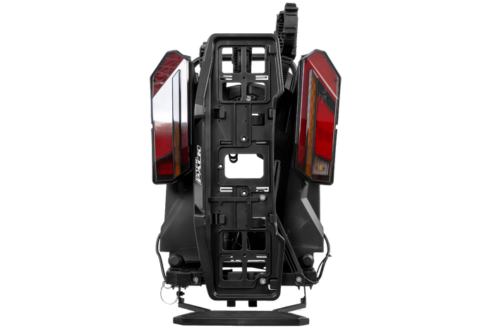 Inter Pack Velox 3 LED - składany bagażnik rowerowy na hak na 3 rowery ze światłami LED (czarny)