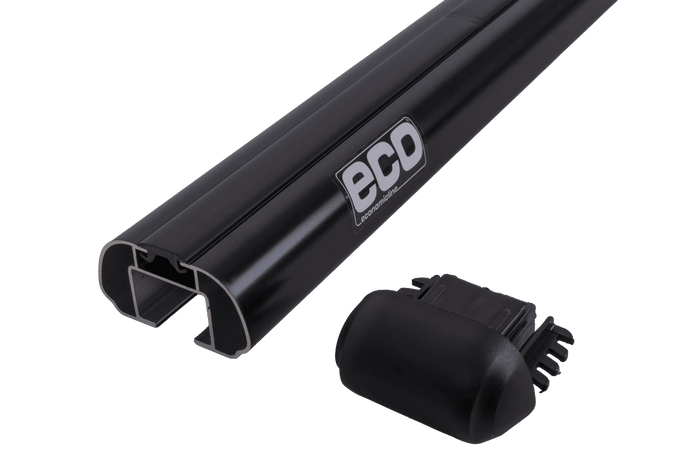 Bagażnik dachowy Eco Alubase 135 - uniwersalny bagażnik aluminiowy na relingi otwarte (czarny)