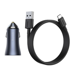 Zestaw ładowarka samochodowa BASEUS Golden Pro 2xUSB 40W + kabel USB