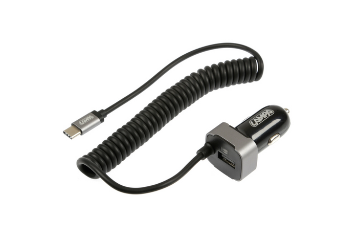 Ładowarka samochodowa LAMPA USB Type-C, gniazdo zapalniczki 12/24V