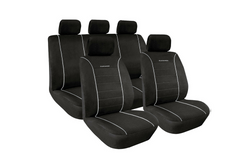 Komplet pokrowców na fotele samochodowe LAMPA Elegance szare, na przednie i tylne siedzenia