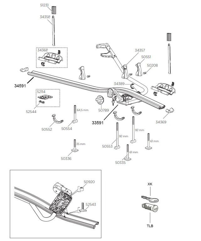 Adapter T-profil (wsuwka) do uchwytów rowerowych Thule 50336